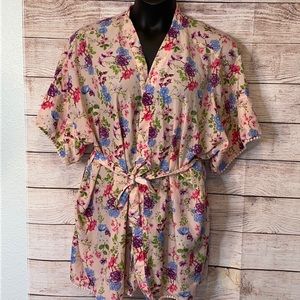 💜💜 Ladies Pink Floral Kimono by H&H Size S
